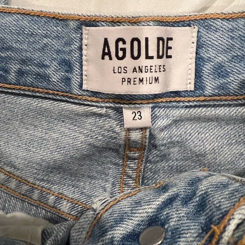 : AGOLDE Riley Blue High Rise Straight Leg Jeans Size 23 - Picture 2 of 13